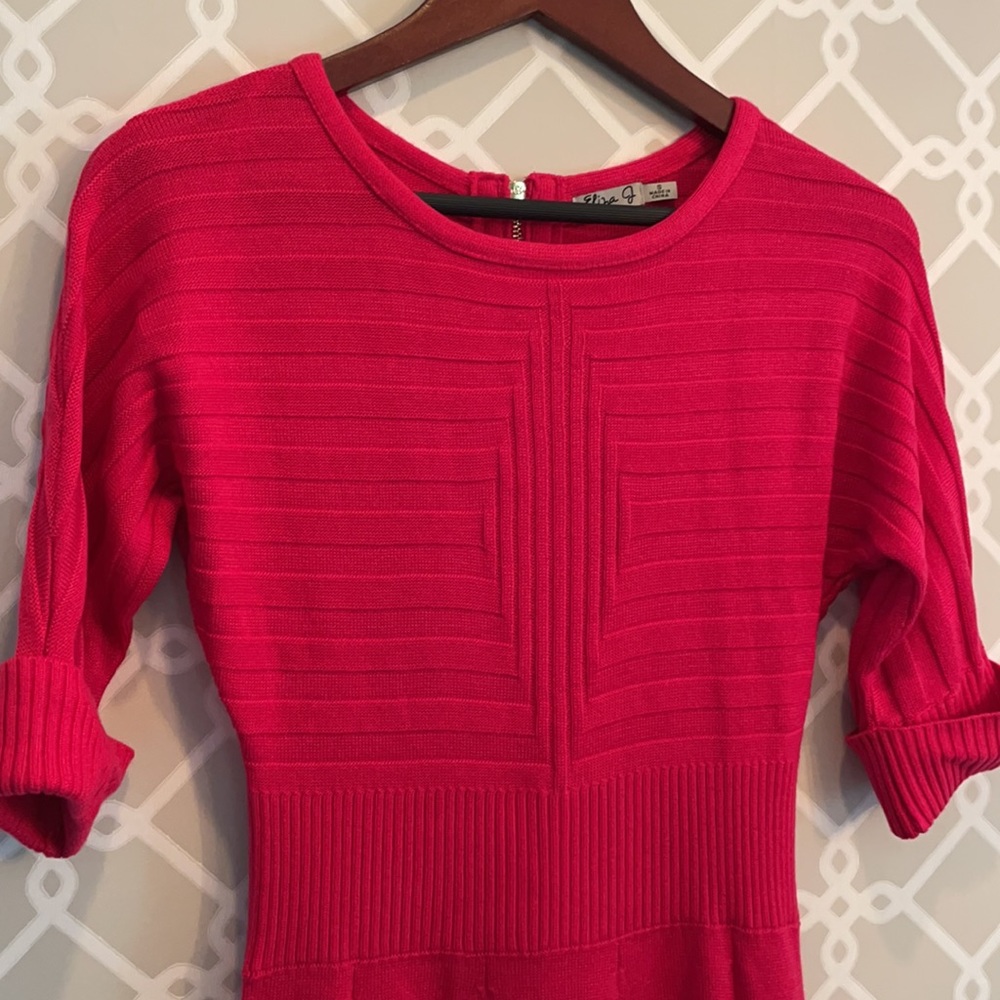 COPY - Eliza J Hot Pink Fit & Flare Sweater Dress Small
